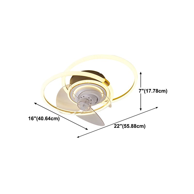 Simple LED Ceiling Fan Light Modern Ceiling Mount Lamp with Acrylic Shade for Living Room