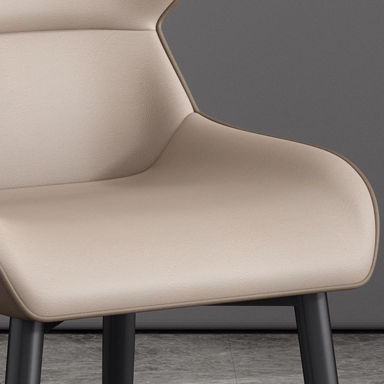 Silla de invitados Parsons moderna, silla curva de cuero con acabado mate para Brasserie