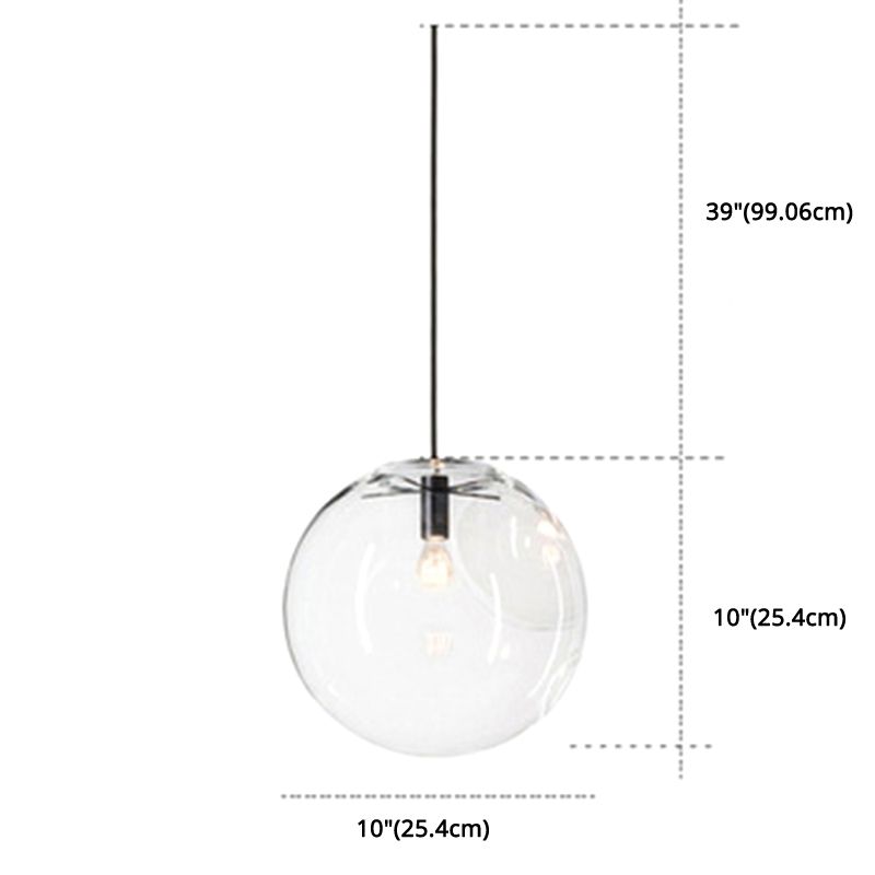 Minimalist Style Globe Ceiling Pendant Light Glass Dinning Room Hanging Pendant Light