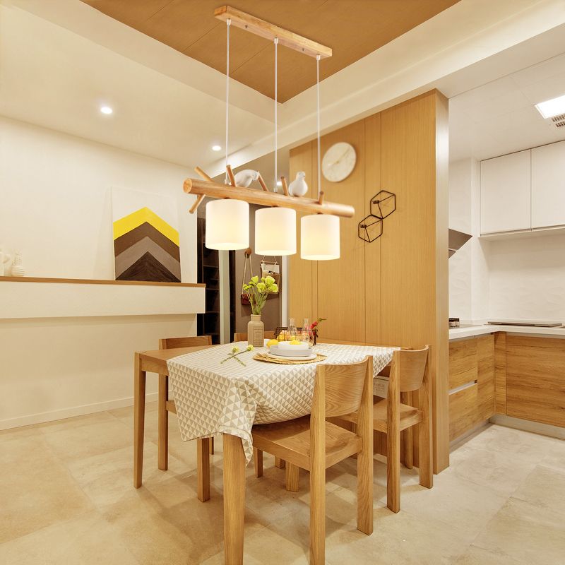 Moderne Stilzylinderform Island Lichter Holz Island Anhänger