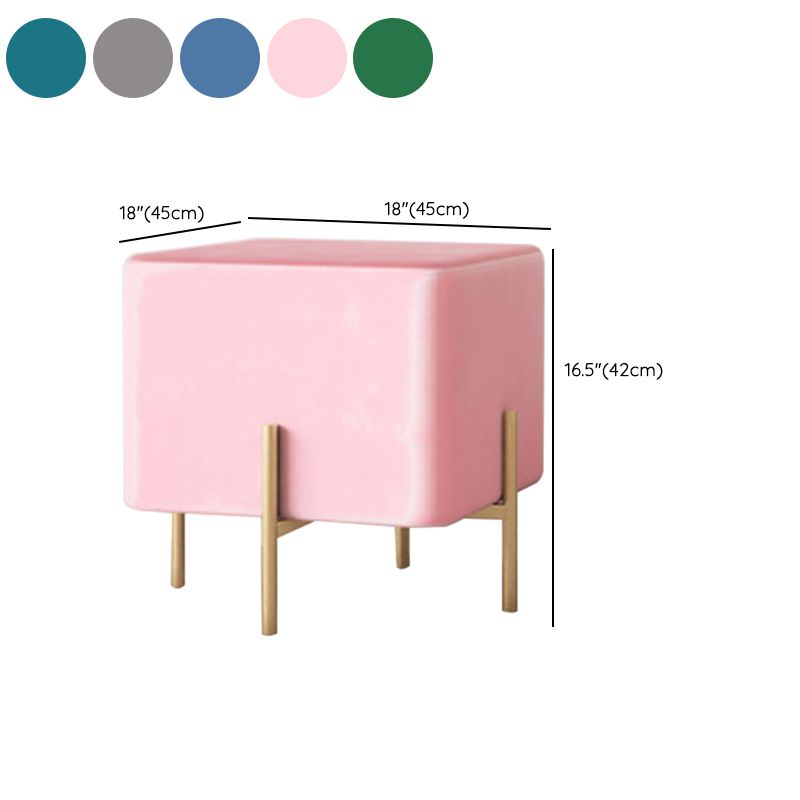 Solid Color Fabric Standard Stool Modern Simple Square Upholstered Footstool