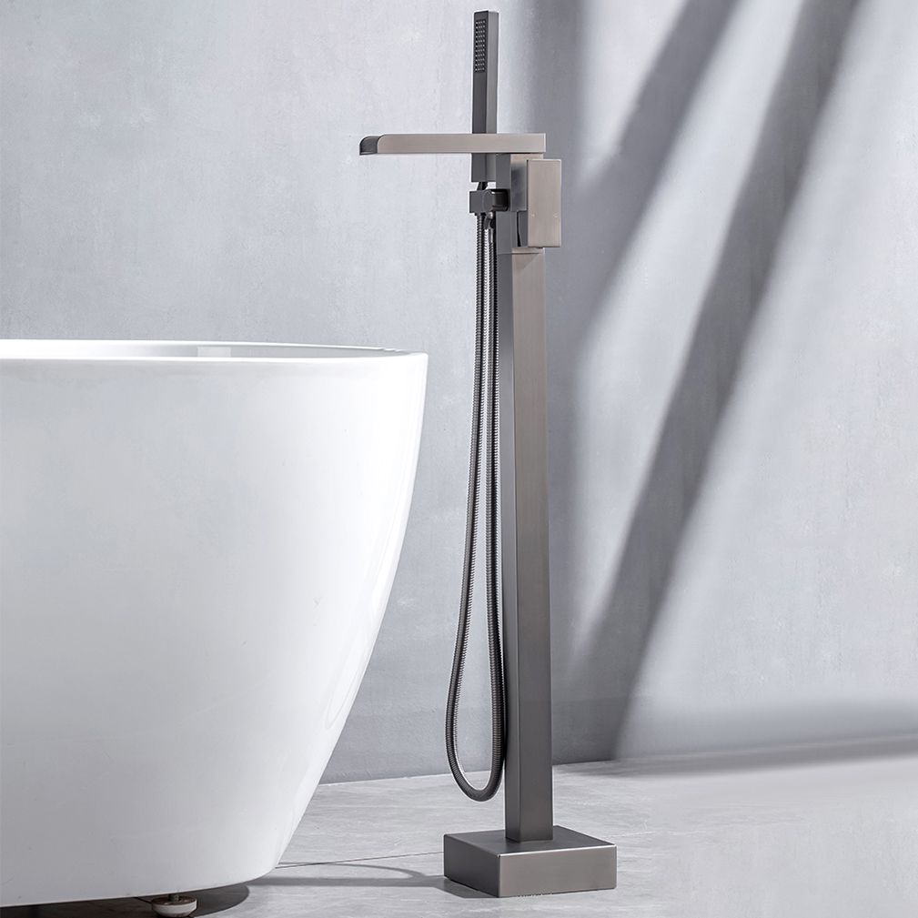 Floor Mounted Metal Freestanding Tub Filler Waterfall Freestanding Bathtub Faucet