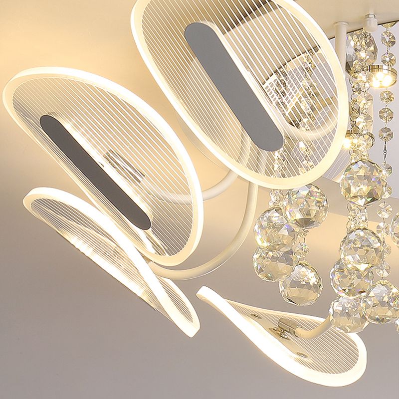 Radial Flush Mount Ceiling Light Contemporary Metal Ceiling Light Fixtures for Bedroom