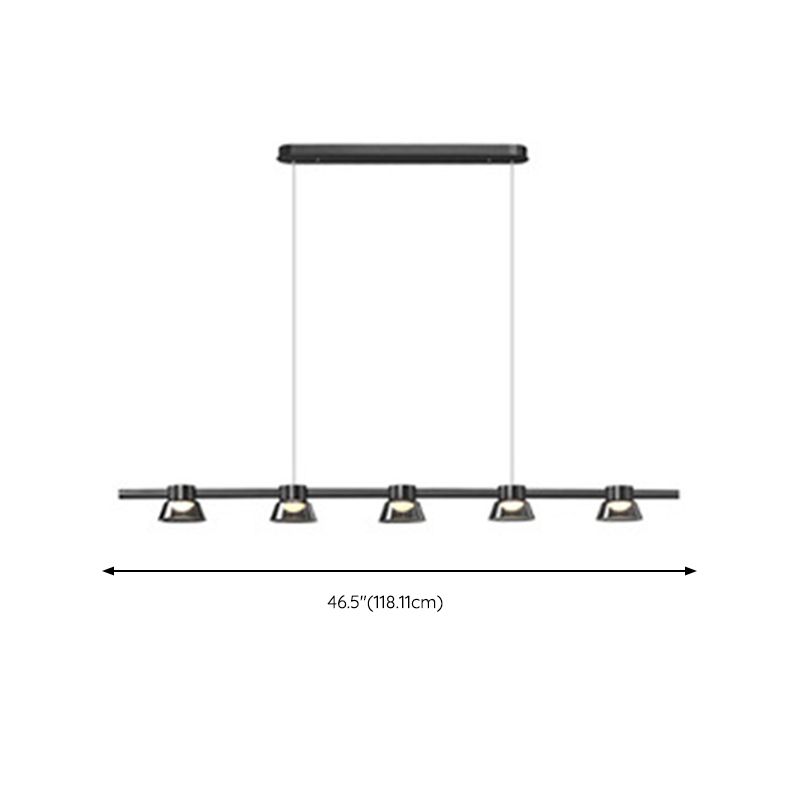 Linear Pendant Lighting Modern Glass Island Lighting for Dining Room