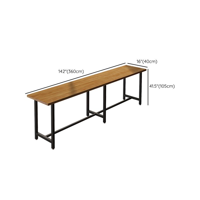 Modern 1/11 Pieces Bar Table Set Rectangle Wood Counter Table with High Stools