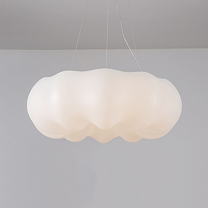 Minimalist Style Hanging Lamp Cloud Shape Plastic Chandelier Pendant Light
