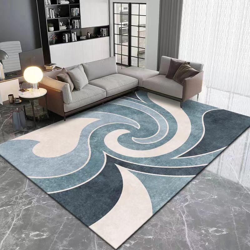 Light Brown Minimalist Rug Polyester Striped Rug Stain Resistant Rug for Living Room