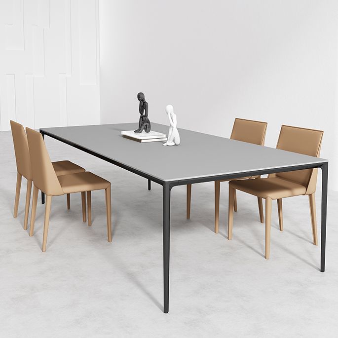 Mesa de comedor de piedra sinterizada estilo sencille de 4 patas mesa base para comedor