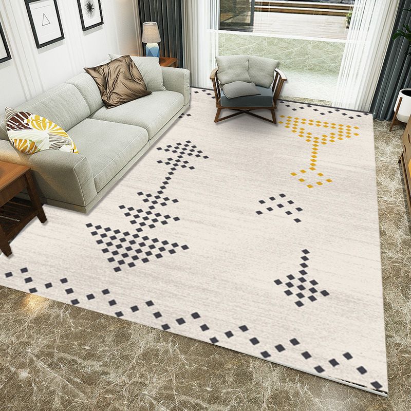 Gray Modern Indoor Rug Polyester Pattern Rug Washable Rug for Home Decoration