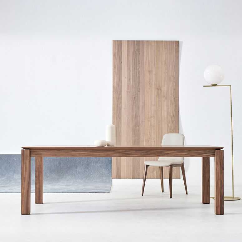 Rectangle Pine Wood Dining Table Industrial Kitchen Table with 4 Legs