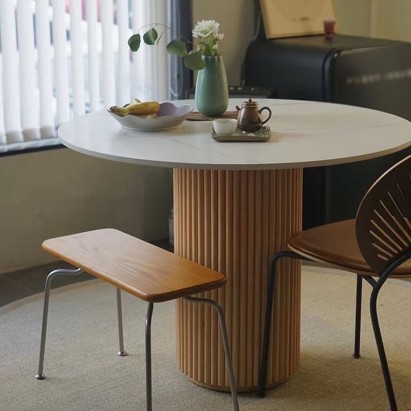 Solid Wood Dining Table Round Modern Pedestal Dining Table for Home Use
