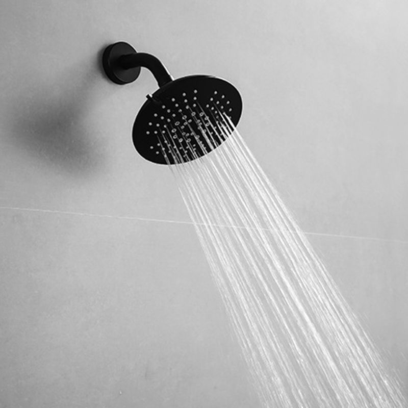 Round Fixed Shower Head Matte Black 5-Spray Patterns Wall-Mount Shower Head