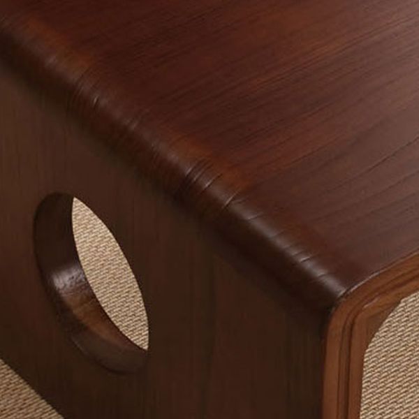 Solid Wood Single Coffee Table Rectangle Modern Sled Cocktail Table