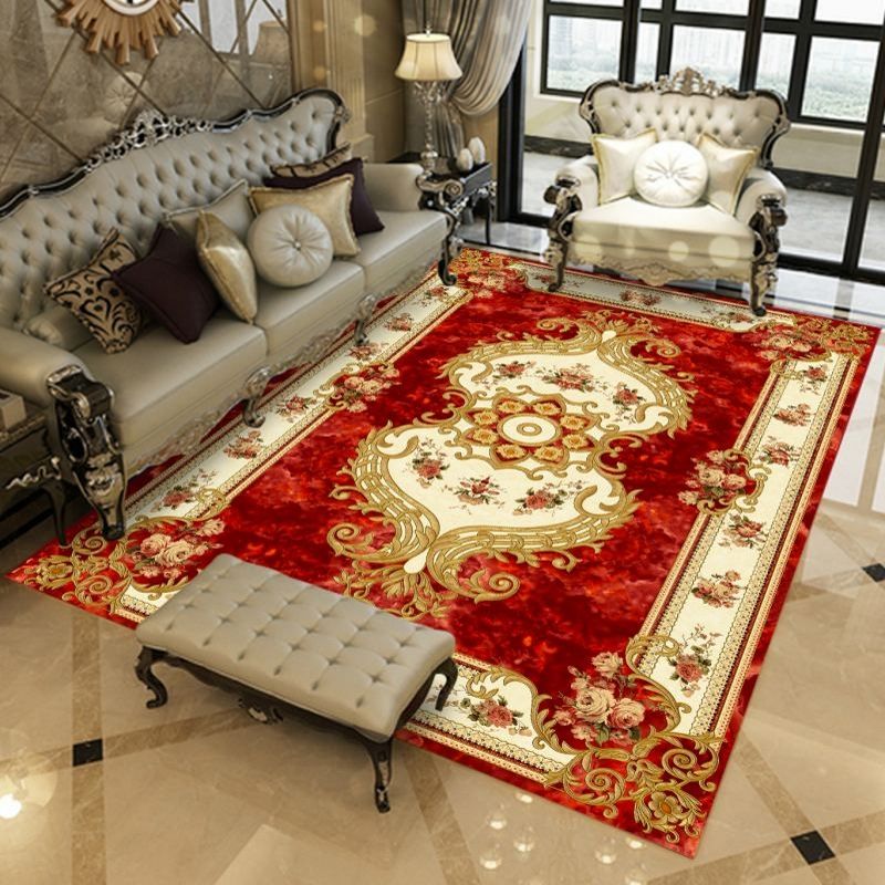 Yellow Modern Rug Blending Graphic Rug Non-Slip Backing Rug for Living Room