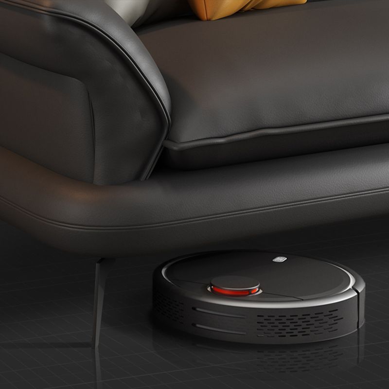 Modern Pillowed Back Cushions Black Sectional Flared Arm Chesterfield Sectional