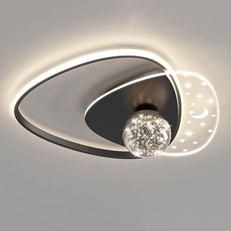 Geometry Shape LED Sky Star Ceiling Lamp Modern Iron 3 Lights Flush Mount for Bedroom