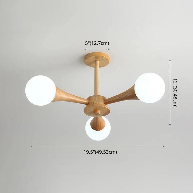 Ultra-Modern Sputnik appeso il lampadario sospensione in legno con cavo sospeso per soggiorno