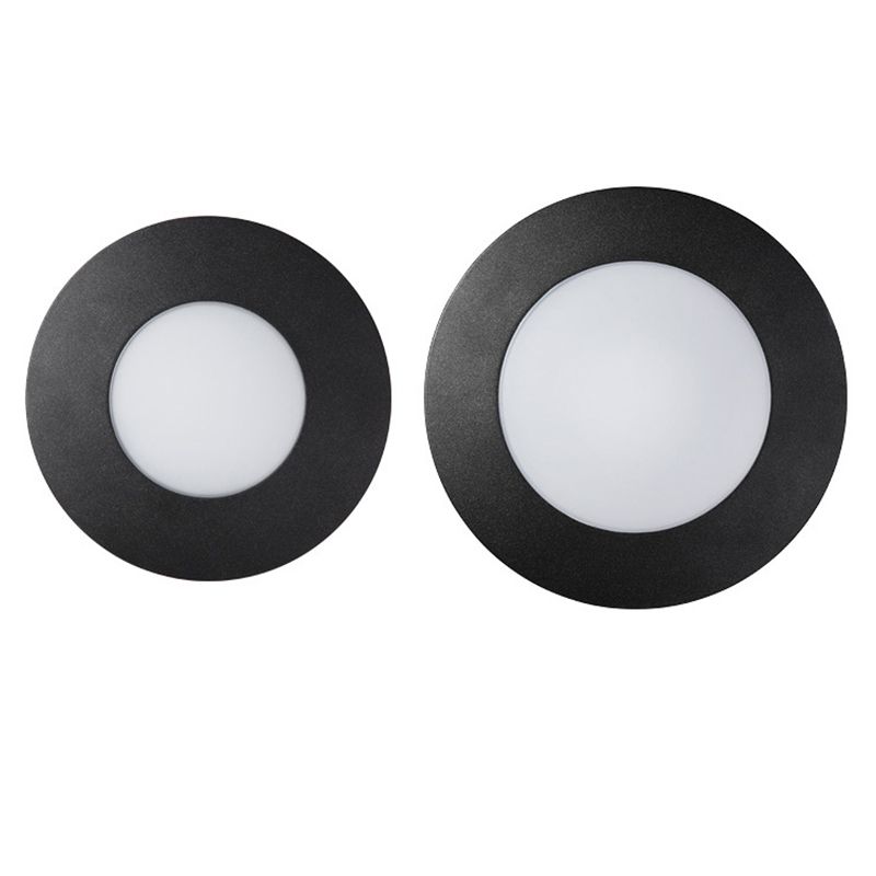 1 - Light Interior LED Wall Light Contemporary Round Black Wall Mount