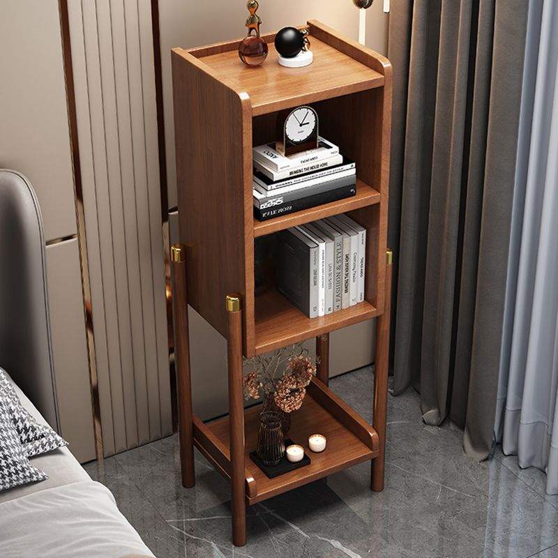 Modern Solid Wood Bookshelf Bookcase Closed Back for Living Room 9.5"W X 39.5"