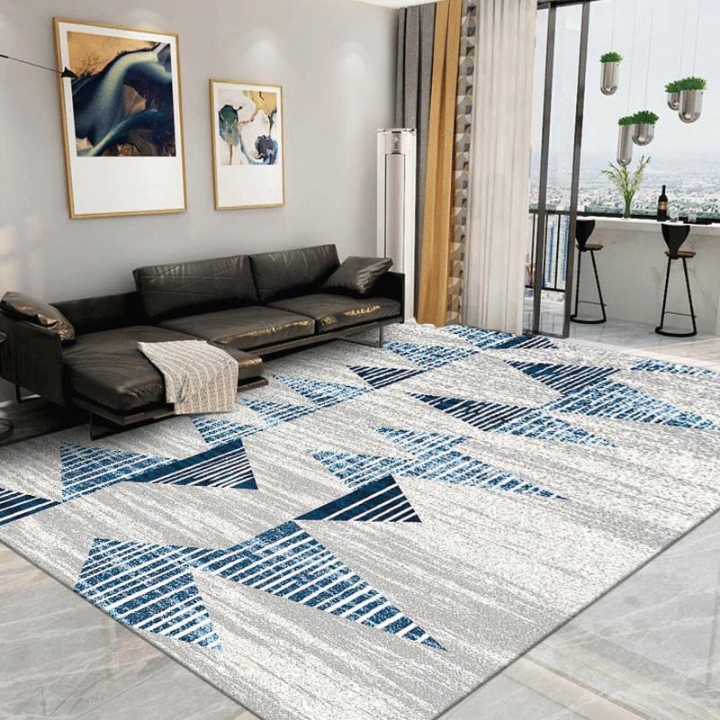 Creative Geometric Indoor Carpet Rug Living Room Washable Polyster Carpet with Non-Slip Backing
