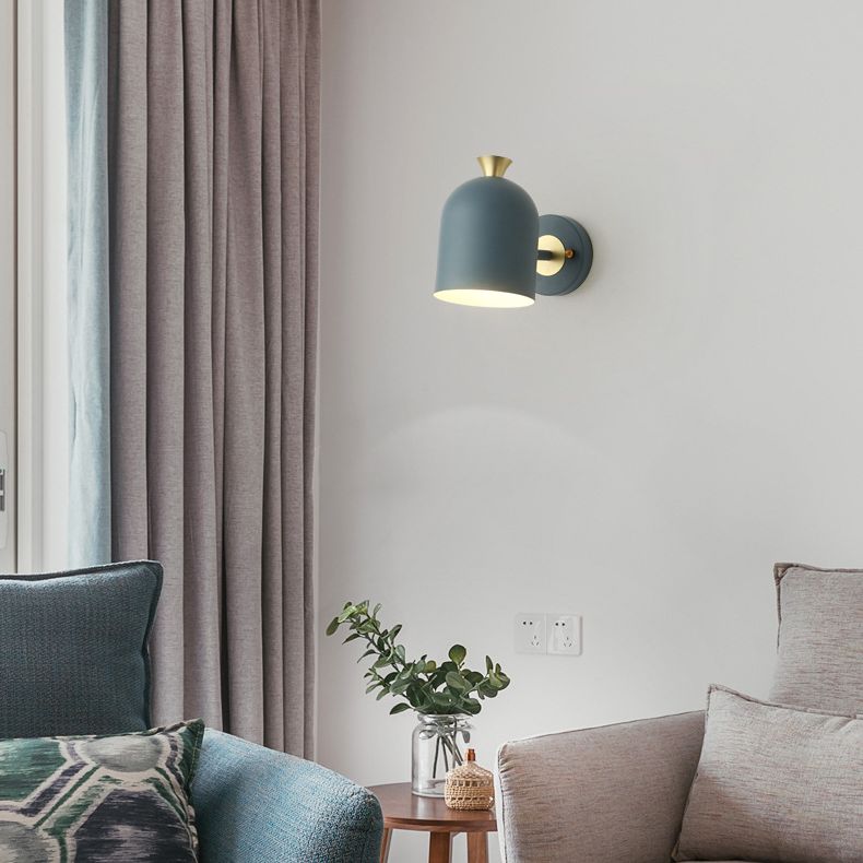 Modern Concise Macaron Wall Lamp Wrought Iron Dome Wall Light for Interior Spaces