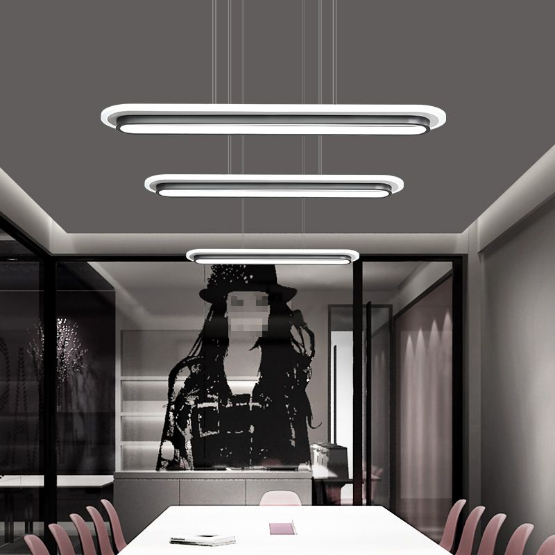 Lámpara colgante de LED de elipse minimalista comedor acrílico lámpara colgante