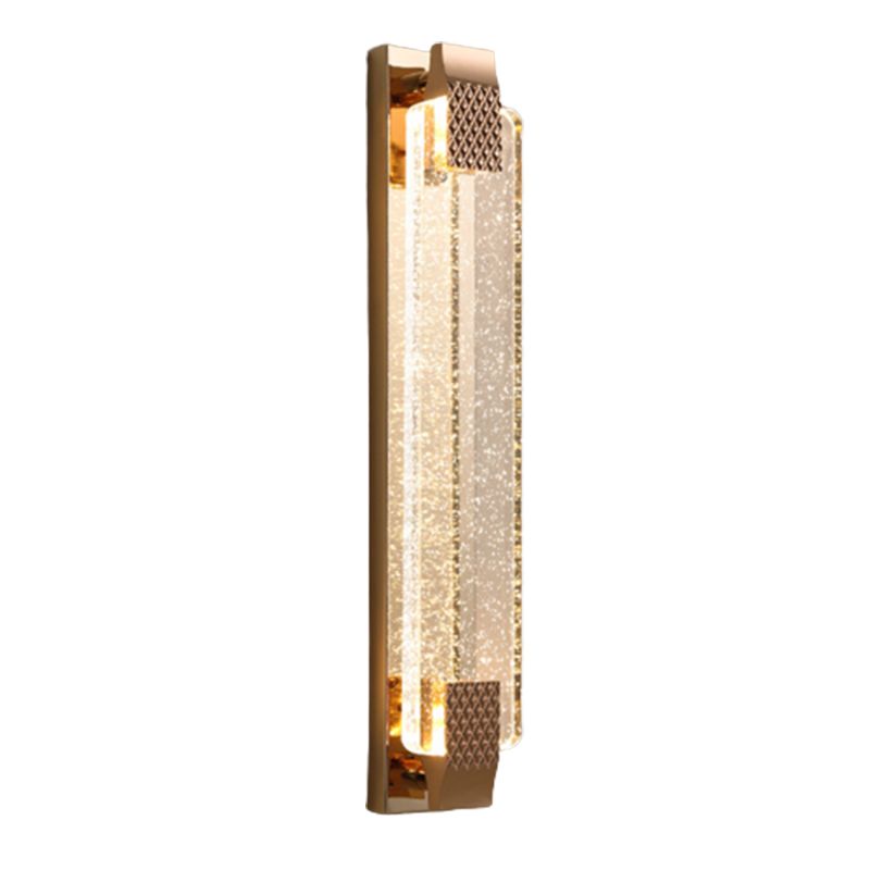 LED Crystal Wall Mount Lighting in Gold & Clear Modern Wall Sconce