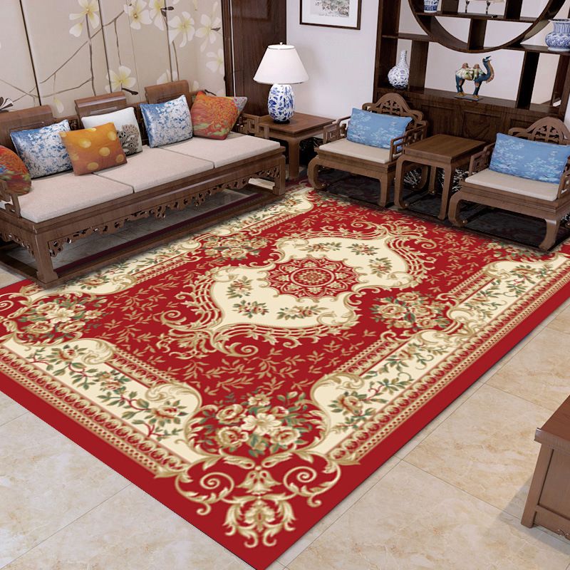 Green Luxury Rug Graphic Rug Non-Slip Backing Rug for Living Room