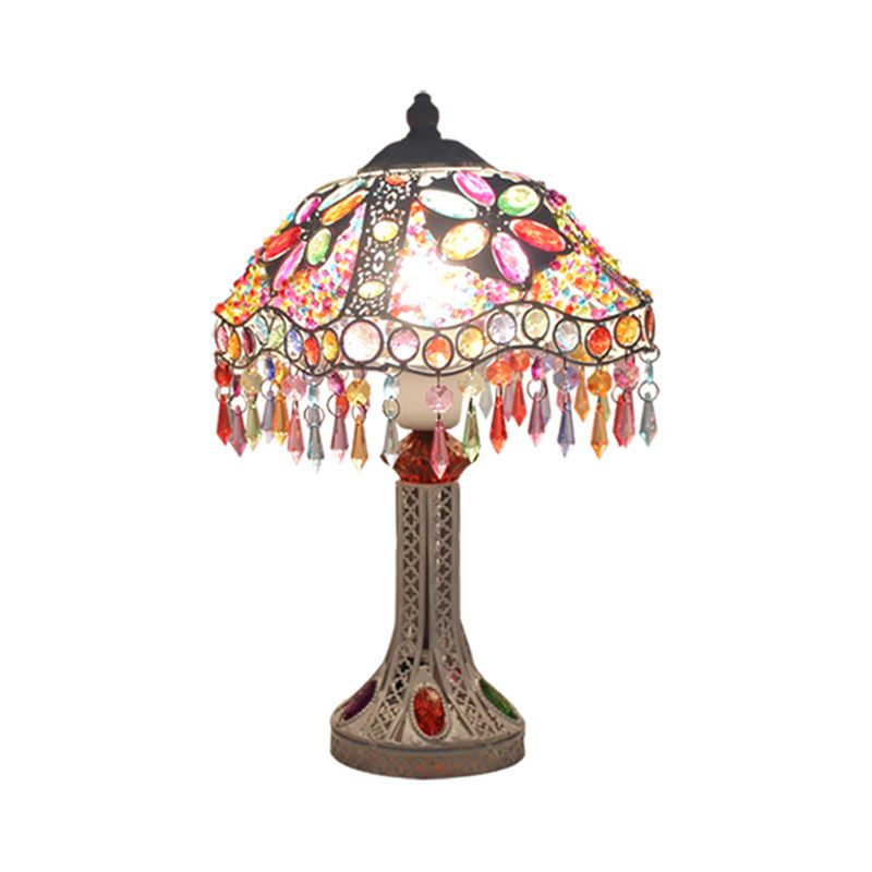 Bohemian mit einer Gekibeled -Tischbeleuchtung 1 Glühbirnen -Metall -Nachttisch Licht in Weiß/Rot/Gelb für Wohnzimmer