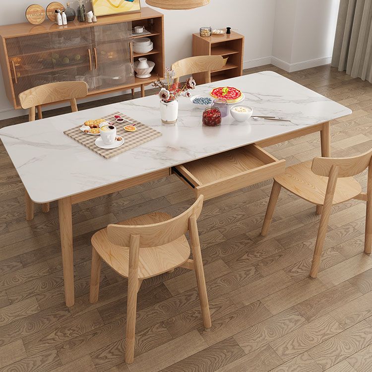 White Stone Top Dining Set for Home 1/2/5 Pieces Modern Dinette Set