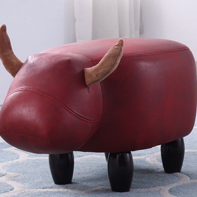 Leather Standard Stool Modern Style Simple Household Cow Stool