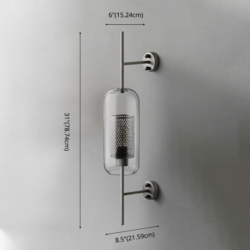 1 Licht industrielle klare Glaswandleuchte Goldwandlampe für Schlafzimmer