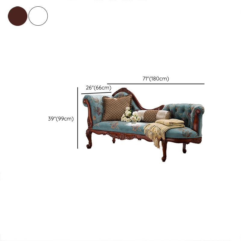 Traditional Cotton Blend Floor Chair with Rolled Arms Oversized Chaise Lounge
