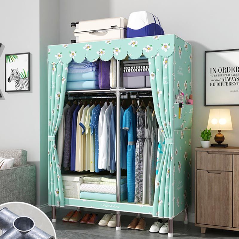 Modern Wardrobe Armoire with Legs Metal Wardrobe Cabinet with Shelves