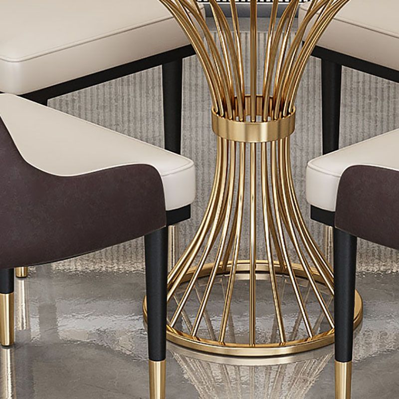 Glam Metal Dining Room Chair Armless Parsons Chair for Restaurant Use