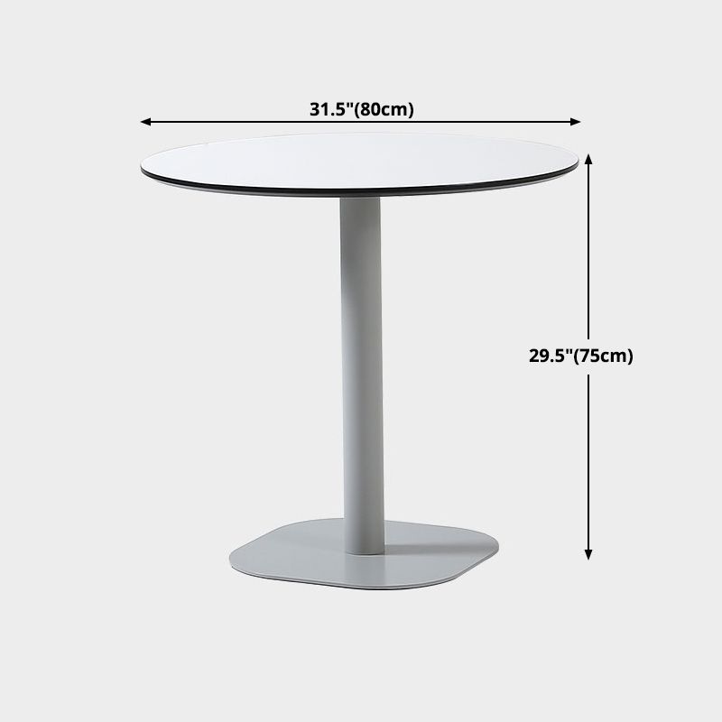 Metal Industrial Dining Table Manufactured Wood Top Table with Pedestal Base