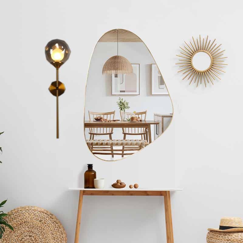 Contemporary Metal Wall Sconce Ball Shape Vanity Lamp with Glass Shade for Bathroom