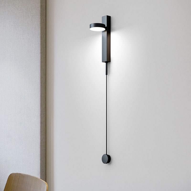 Modern Simple LED Circle Wall Mounted Light 1-Light Metal Wall Lamp for Bedroom