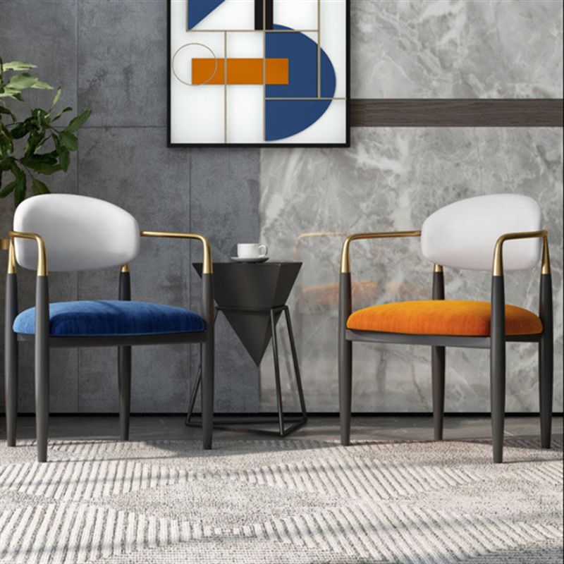 Metalen stoelen in Scandinavische stijl Set keuken eetkamer open achterste stoel