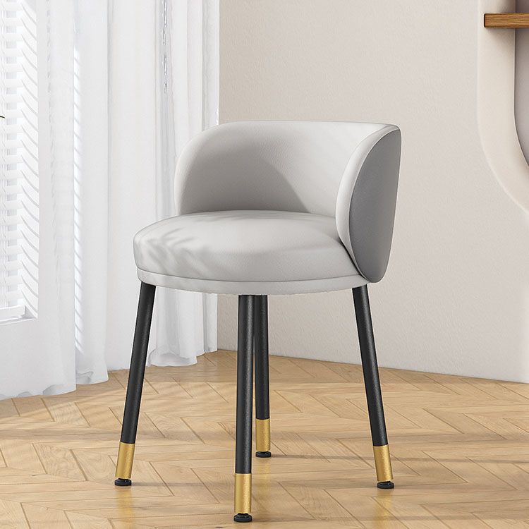 Scandinavian Upholstered Dining Chairs Armless Solid Back Chair