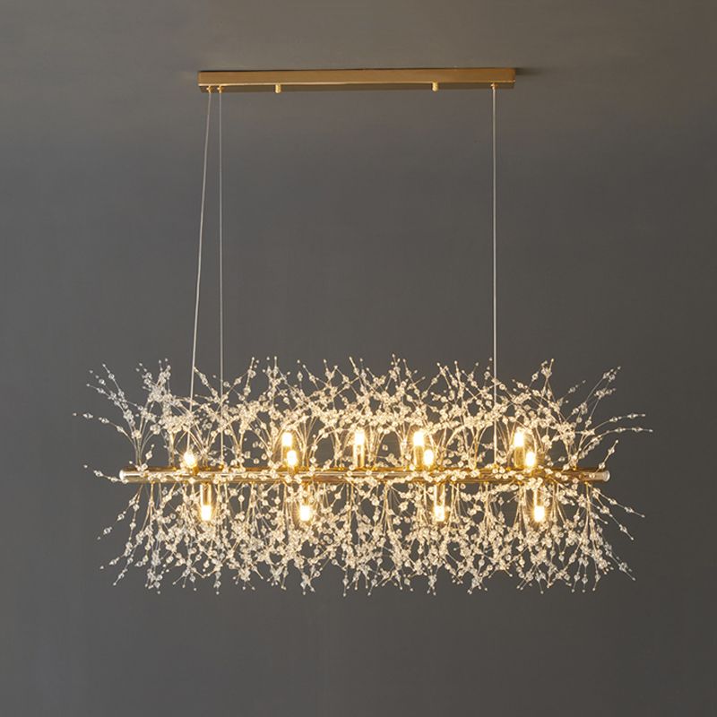 Sputnik Island Lamp Modern Hanging Light with Crystal for Dining Room