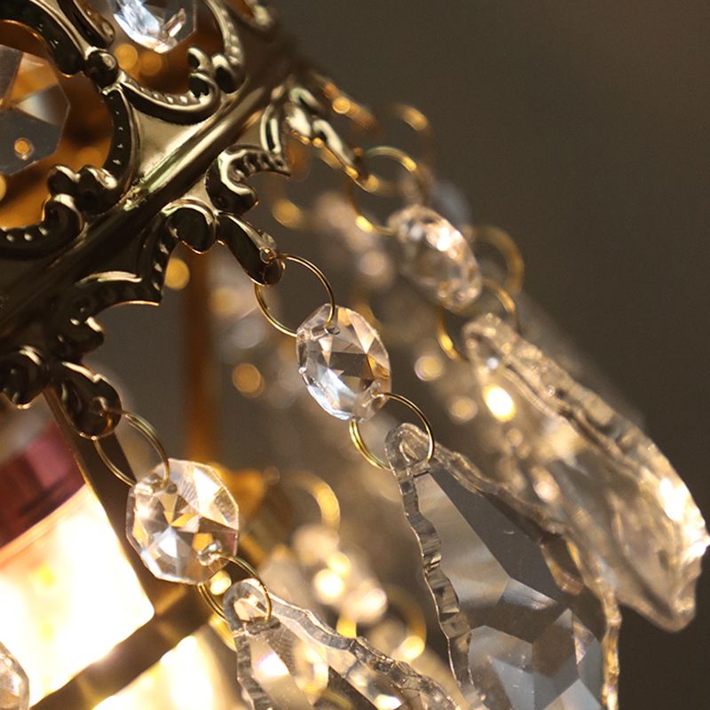 Crystal Crown Shape Hanging Lights Modern Style 1 Head Hanging Mount for Living Room