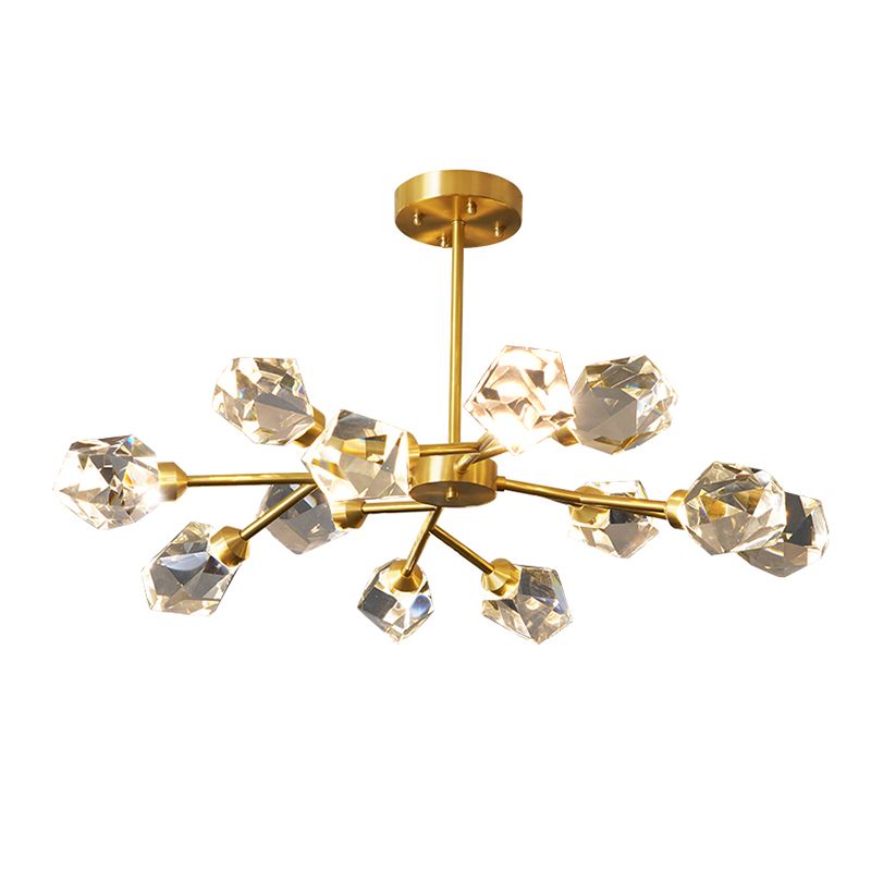 Modern Luxury LED Pendant Light Metal Indoor Chandelier with Crystal Shade