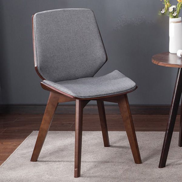 Home Contemporary Side Chair Solid Back Upholstered Wood Dining Room Chair