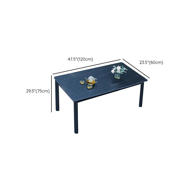 Metal and Slate Patio Table Industrial Wind Room Outdoor Patio Dining Table