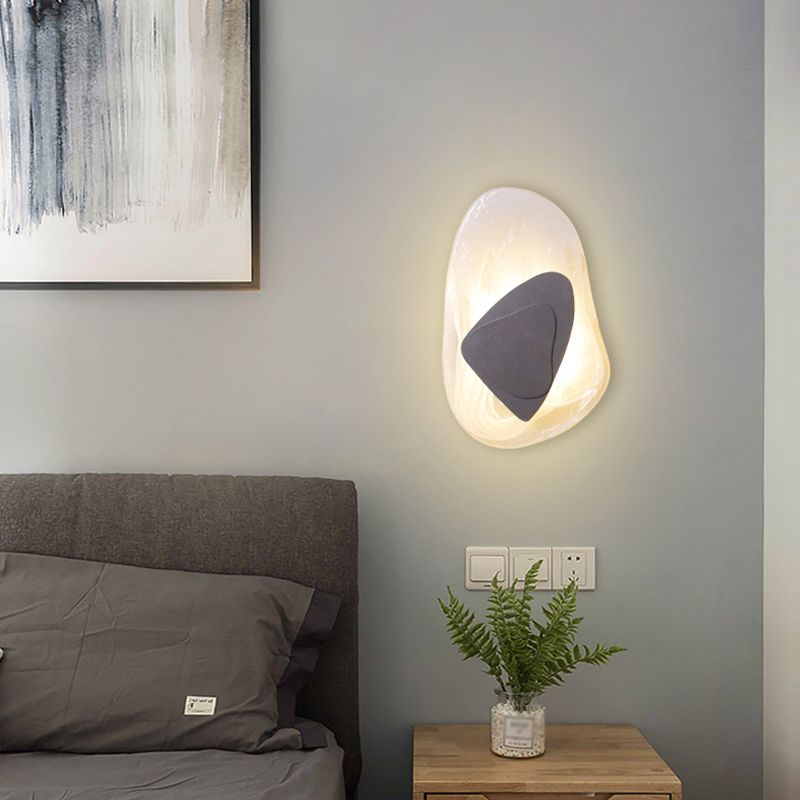 Illuminazione a parete di vetro contemporanea a 1 luce geometrica di sconde per soggiorno