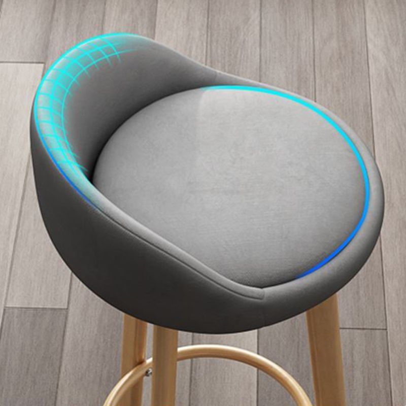 Modern Armless Backrest Counter Stool Steel Cashier Bar Stool with Cushion and Pedal