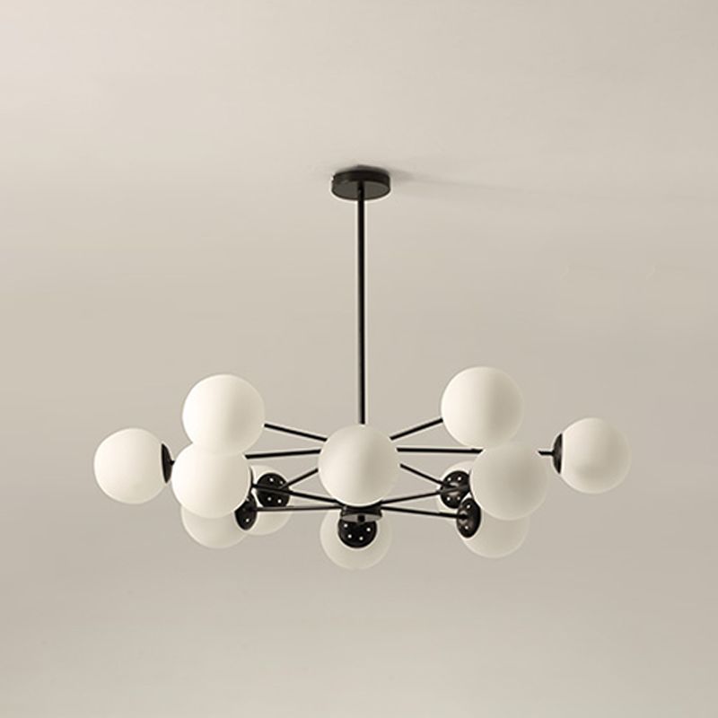 Modern Glass Ceiling Pendant Light Spherical Ceiling Hung Fixtures for Bedroom