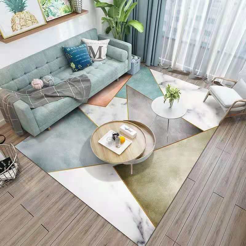 Contemporary Harlequin Print Carpet Polyester Indoor Rug Washable Rug for Home Decoration