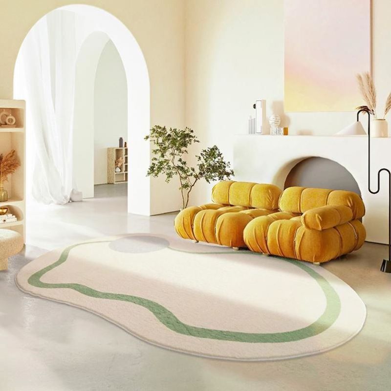 Casual Modern Rug Polyester Stripe Indoor Rug Stain Resistant Rug for Home Decor